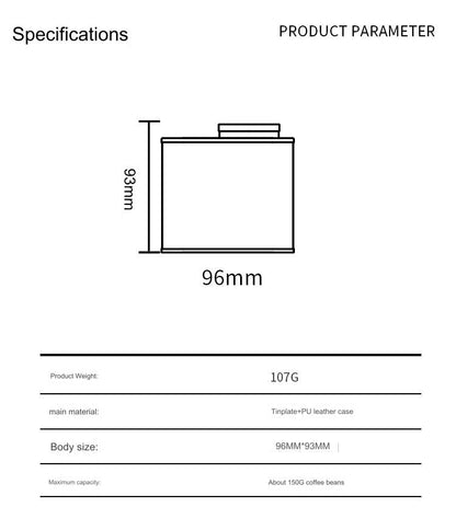 علبة معدنية لحفظ القهوة مغلفة بالجلد